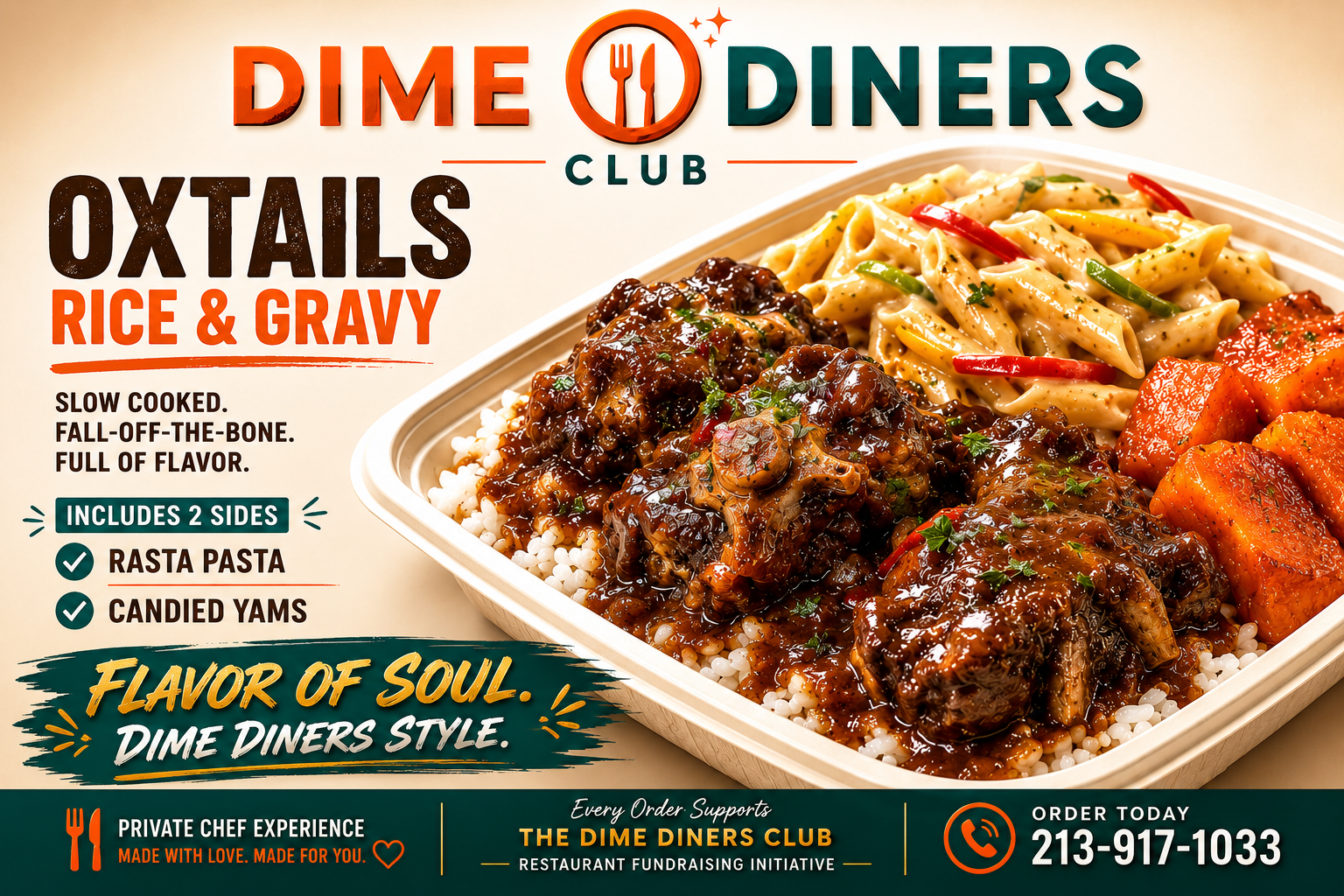 Dime Diners Oxtails Rice and Gravy meal of the week